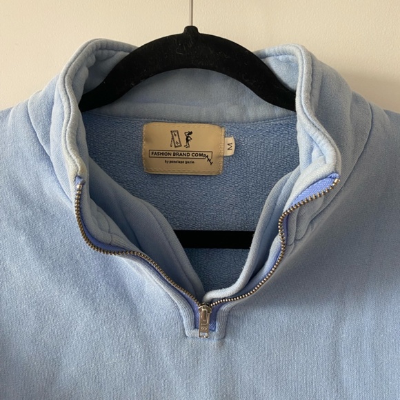 Fashion Brand Company MUSEUM OF MODERN FART powder blue quarter zip - Picture 3 of 4